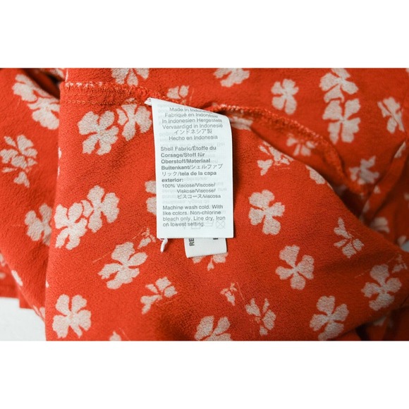 Madewell Ruffle Wrap Midi Skirt in Happy Hibiscus Floral Red - Picture 4 of 5